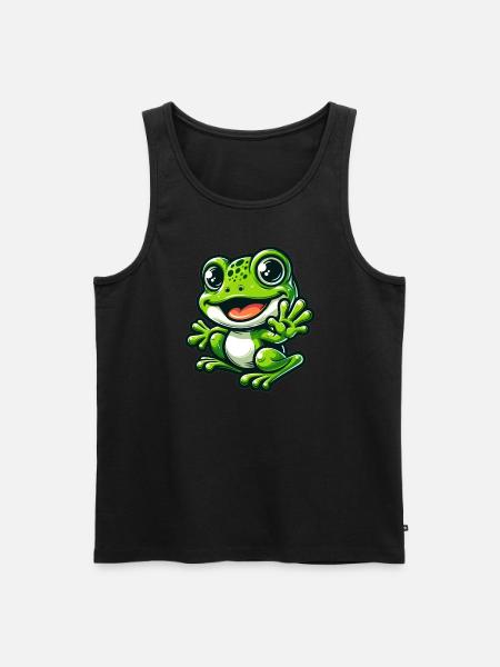 Frog Comic Cute Frog - Men's Premium Organic Tank Top - black