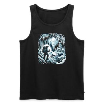 Ice Caving Adventure Apparel Ice Cave - Men's Premium Organic Tank Top - black - Front - AI Model Male 178 light (178cm)