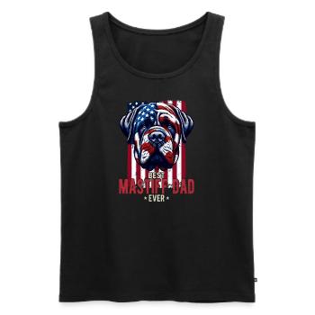 Mastiff papa patriotique USA drapeau Design - Débardeur bio Premium Homme - noir - Devant - Michal (187cm)