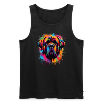Mastiff Dog Head Graphic - Men's Premium Organic Tank Top - black - Front - Michal (187cm)