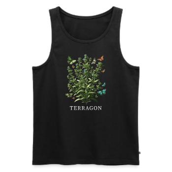 Herbes Herboriste Plante Jardinage Jardinier Botanique - Débardeur bio Premium Homme - noir - Devant - Michal (187cm)