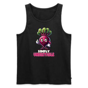 Beetroot Beets Vegan Simply Unbeetable Veggie - Men's Premium Organic Tank Top - black - Front - Michal (187cm)