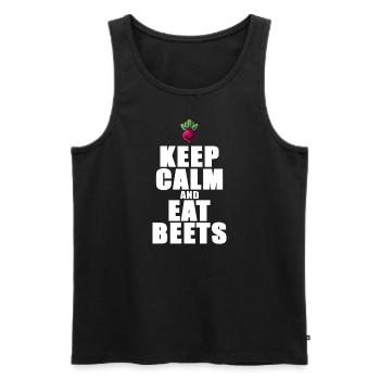 Ruhe bewahren und Rote-Bete essen Grafik - Männer Premium Bio Tank Top - Schwarz - Vorne - AI Model Male 178 light (178cm)