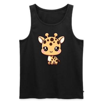 Kawaii bébé girafe graphique mignonne girafe - Débardeur bio Premium Homme - noir - Devant - Michal (187cm)