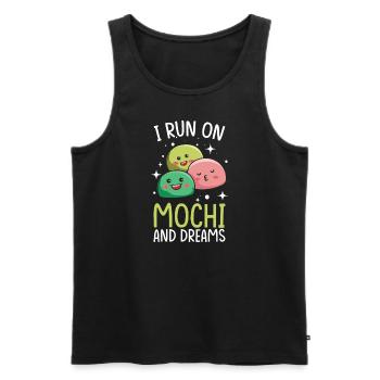 Amateur de mochi kawaii et de desserts japonais Dreams - Débardeur bio Premium Homme - noir - Devant - Michal (187cm)