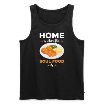 Soul Food cuisine Decor Art mural - Débardeur bio Premium Homme - noir - Devant - AI Model Male 178 light (178cm)