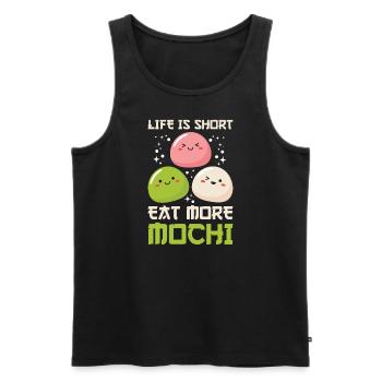 Chemise Kawaii Mochi Lover - La vie est courte Eat More - Débardeur bio Premium Homme - noir - Devant - Michal (187cm)
