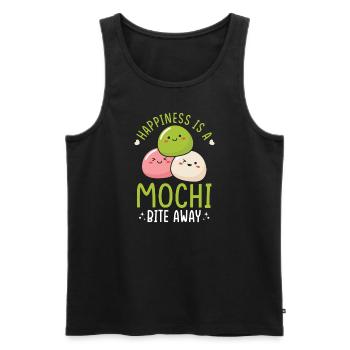 Kawaii Mochi Japon Amateurs de nourriture Mignon Dessert Sur Le Thème - Débardeur bio Premium Homme - noir - Devant - AI Model Male 178 light (178cm)