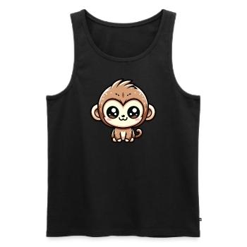 Kawaii Monkey Baby Monkey - Men's Premium Organic Tank Top - black - Front - AI Model Male 178 light (178cm)