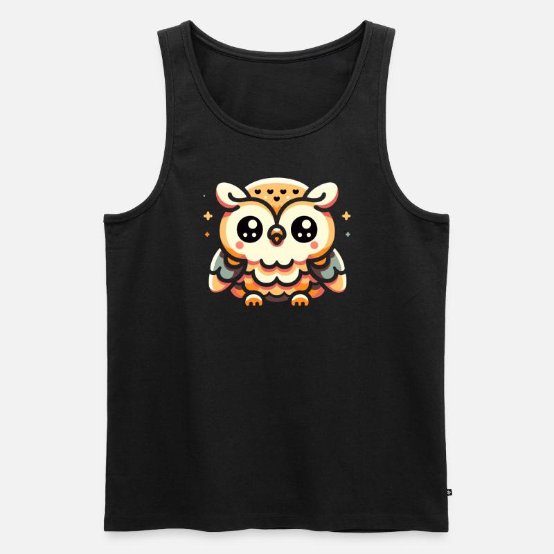 Eule - Männer Premium Bio Tank Top - Schwarz