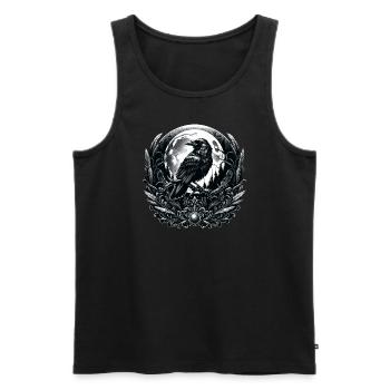 Mystischer Rabe und Mond: Gothic-Eleganz - Männer Premium Bio Tank Top - Schwarz - Vorne - AI Model Male 178 light (178cm)