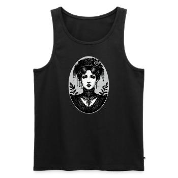 Viktorianisches gotisches Frauenporträt - Männer Premium Bio Tank Top - Schwarz - Vorne - Michal (187cm)