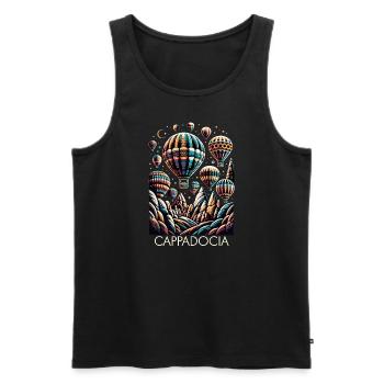 Cappacocia Ballon - Männer Premium Bio Tank Top - Schwarz - Vorne - AI Model Male 178 light (178cm)