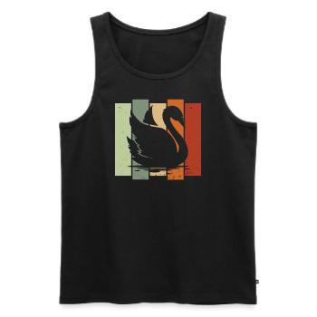 Cygne rétro Birdwatching Bird Watcher - Débardeur bio Premium Homme - noir - Devant - Michal (187cm)