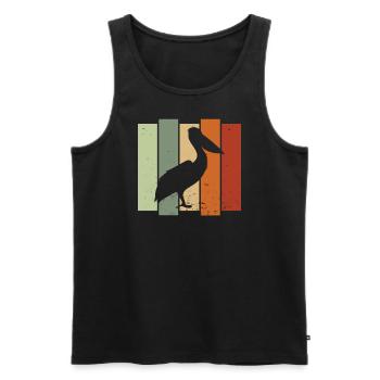 Pelican Retro Vogelbeobachtung Vogelbeobachter - Männer Premium Bio Tank Top - Schwarz - Vorne - Michal (187cm)
