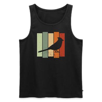 Cardinal Bird Retro Birdwatching Bird Watcher - Men's Premium Organic Tank Top - black - Front - AI Model Male 178 light (178cm)