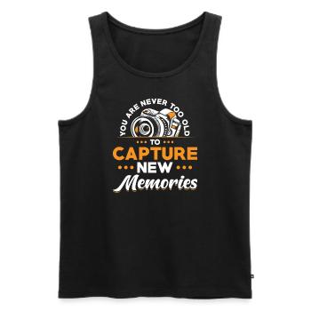 Fotograf Leidenschaft Fotografie Kamera Spruch - Männer Premium Bio Tank Top - Schwarz - Vorne - Michal (187cm)