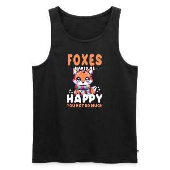 Entzückende Kawaii-Fuchsgrafik für Wildtiere - Männer Premium Bio Tank Top - Schwarz - Vorne - Michal (187cm)