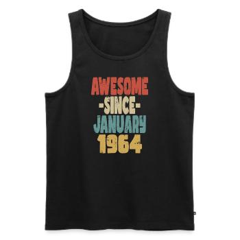 Awesome January 1956 - Men's Premium Organic Tank Top - black - Front - Michal (187cm)