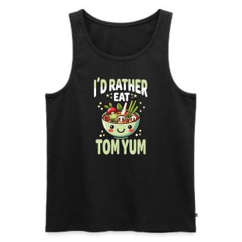 Unique Tom Yum Soup Artwork for Thai Cuisine - Men's Premium Organic Tank Top - black - Front - AI Model Male 178 light (178cm)