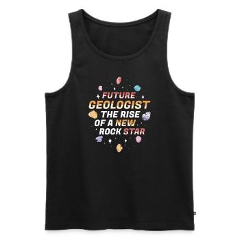 Future Geologist The Rise Of A New Rock Star - Men's Premium Organic Tank Top - black - Front - AI Model Male 178 light (178cm)