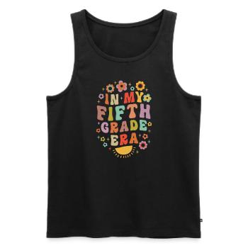 In My Fifth Grade Era 5th Grade Groovy Vintage - Men's Premium Organic Tank Top - black - Front - AI Model Male 178 light (178cm)