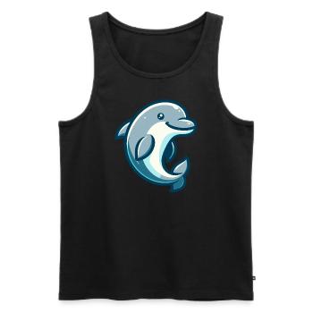 Delphin-Figur - Männer Premium Bio Tank Top - Schwarz - Vorne - AI Model Male 178 light (178cm)