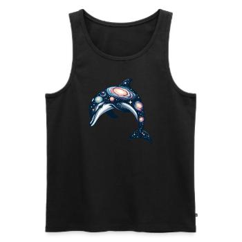 Dolphin Space Galaxy Universe - Men's Premium Organic Tank Top - black - Front - AI Model Male 178 light (178cm)
