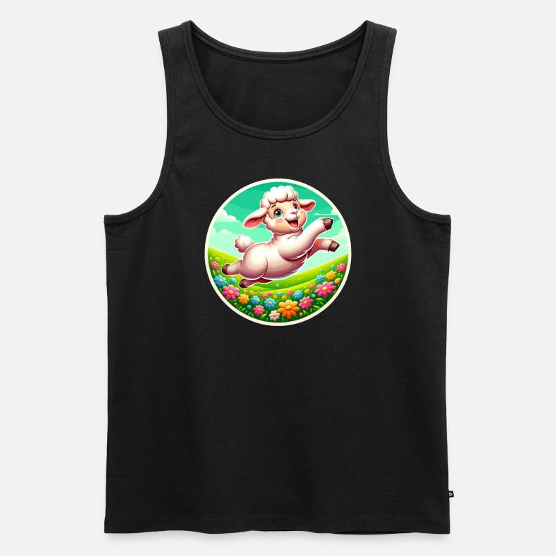 Schafweide - Männer Premium Bio Tank Top - Schwarz