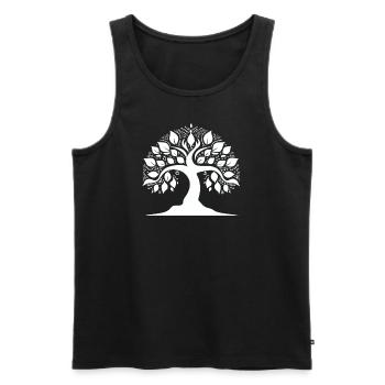 Yoga Arbre de Vie - Débardeur bio Premium Homme - noir - Devant - AI Model Male 178 light (178cm)