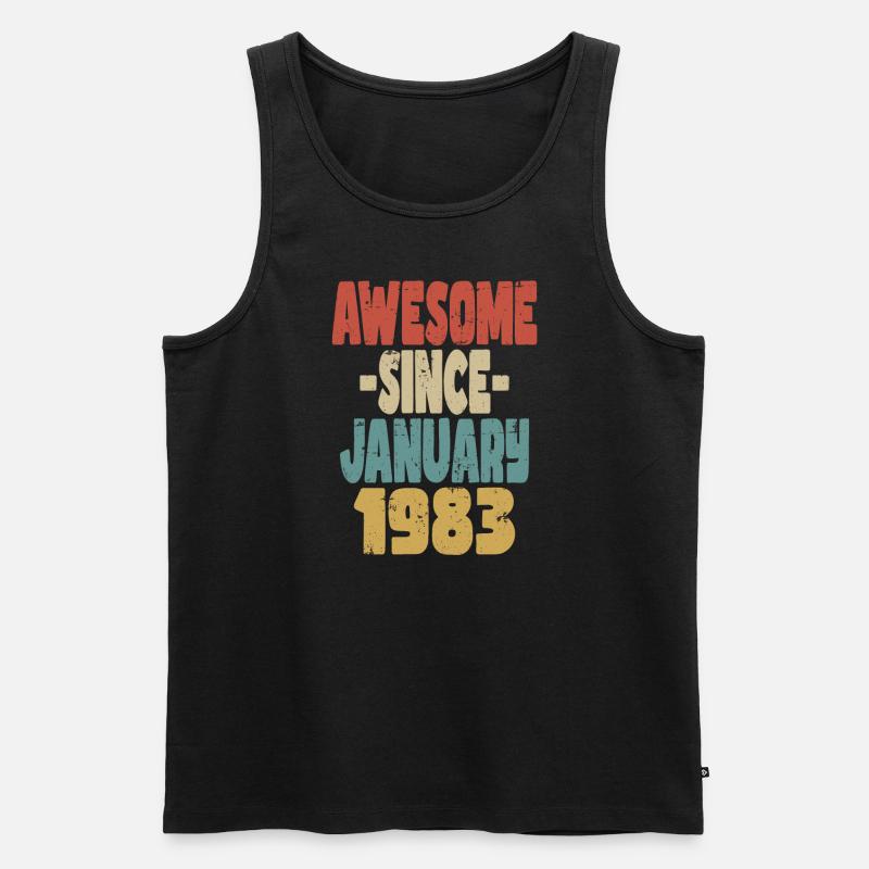Fantastischer Januar 1983 - Männer Premium Bio Tank Top - Schwarz
