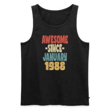 Awesome January 1988 - Men's Premium Organic Tank Top - black - Front - Michal (187cm)