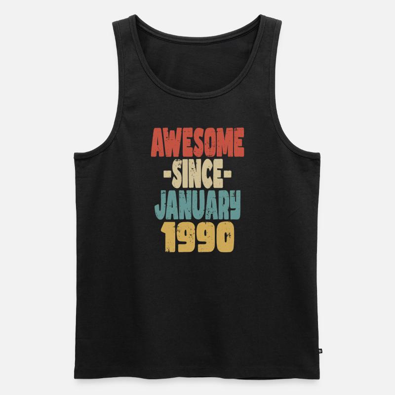 Fantastischer Januar 1990 - Männer Premium Bio Tank Top - Schwarz