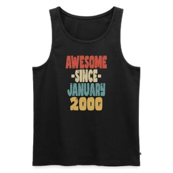 Awesome January 2000 - Men's Premium Organic Tank Top - black - Front - Michal (187cm)