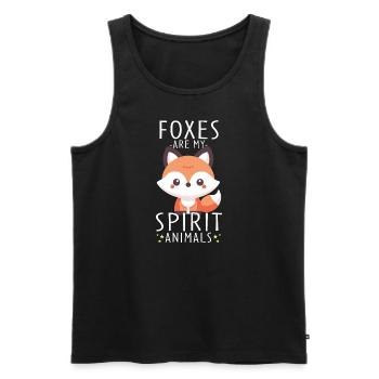 Charming Kawaii Fox Design For Nature Enthusiasts - Men's Premium Organic Tank Top - black - Front - Michal (187cm)