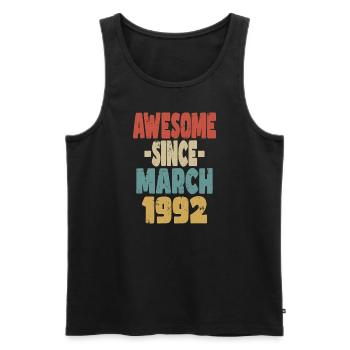 Fantastischer März 1992 - Männer Premium Bio Tank Top - Schwarz - Vorne - Michal (187cm)