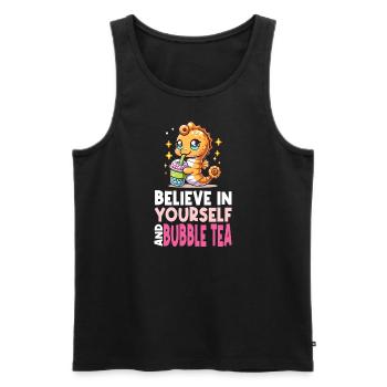 Kawaii Seepferdchen Bubble Tea Boba Milchtee - Männer Premium Bio Tank Top - Schwarz - Vorne - AI Model Male 178 light (178cm)