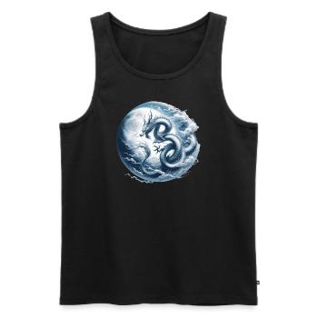 Dragon Moon Chinese Dragon Zodiac Symbol - Men's Premium Organic Tank Top - black - Front - Michal (187cm)