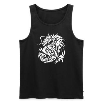 Dragon Tribal Tattoo Conception Artistique - Débardeur bio Premium Homme - noir - Devant - Michal (187cm)
