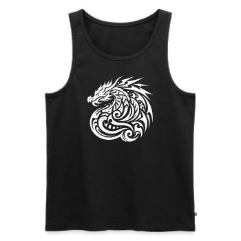 Drachen-Stammes-Tattoo Kunstvolles Symbol-Design - Männer Premium Bio Tank Top - Schwarz - Vorne - Michal (187cm)
