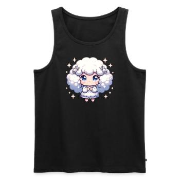 Signe astrologique Vierge Kawaii personnage cadeau d’anniversaire - Débardeur bio Premium Homme - noir - Devant - Michal (187cm)