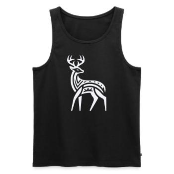Cerf Amérindien Zodiaque - Débardeur bio Premium Homme - noir - Devant - AI Model Male 178 light (178cm)