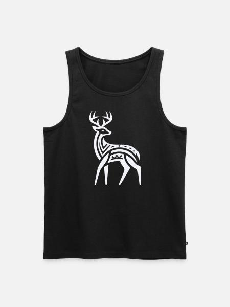 Deer Native American Zodiac - Men's Premium Organic Tank Top - black