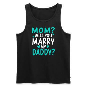 Maman, veux-tu être joyeux mon papa - Débardeur bio Premium Homme - noir - Devant - Michal (187cm)