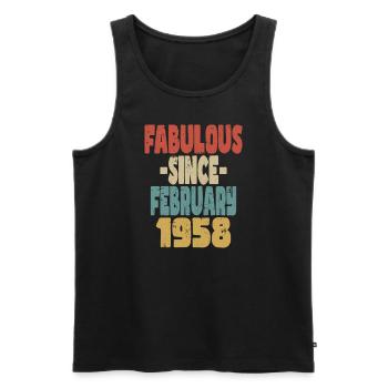 Fabuleux février 1958 - Débardeur bio Premium Homme - noir - Devant - Michal (187cm)