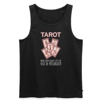 Carte de Tarot - Débardeur bio Premium Homme - noir - Devant - AI Model Male 178 light (178cm)