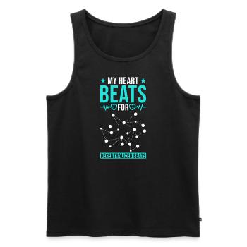 Crypto Blockchain Technology and Decentralization - Men's Premium Organic Tank Top - black - Front - AI Model Male 178 light (178cm)