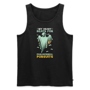 Ghost Hunting Essential Design for Paranormal - Men's Premium Organic Tank Top - black - Front - AI Model Male 178 light (178cm)