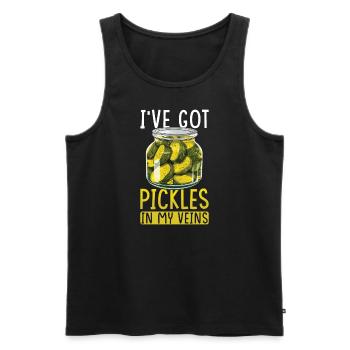Pickles Lover Pickled Cucumber Gift - Men's Premium Organic Tank Top - black - Front - AI Model Male 178 light (178cm)