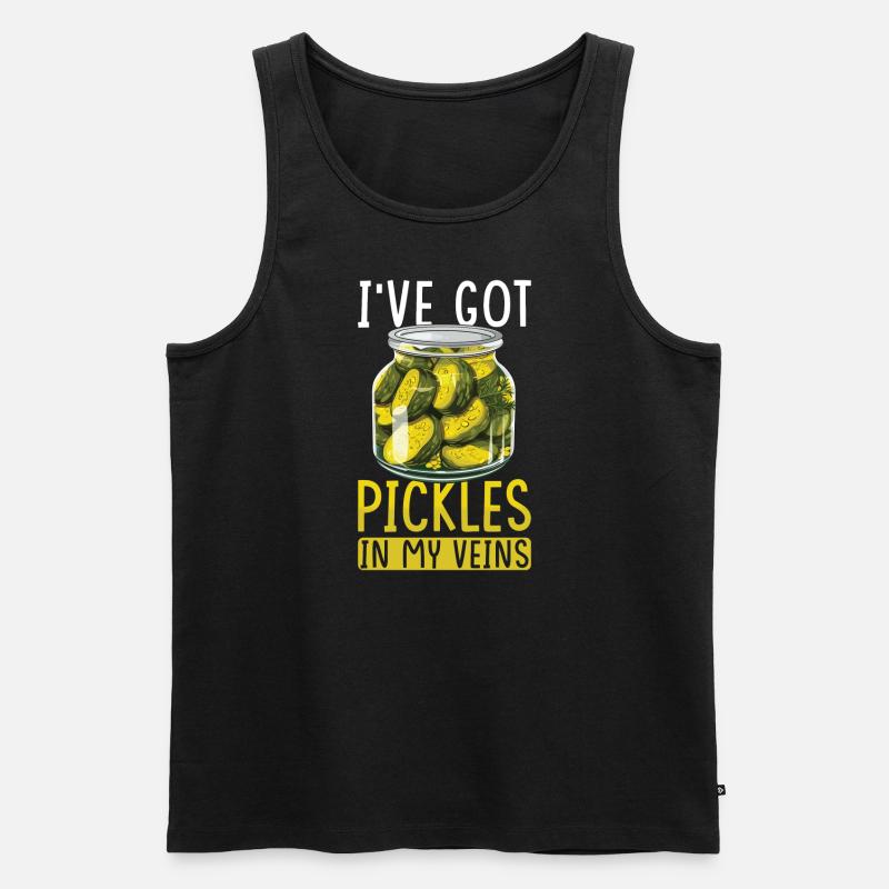 Gurken Liebhaber eingelegte Gurke Geschenk - Männer Premium Bio Tank Top - Schwarz